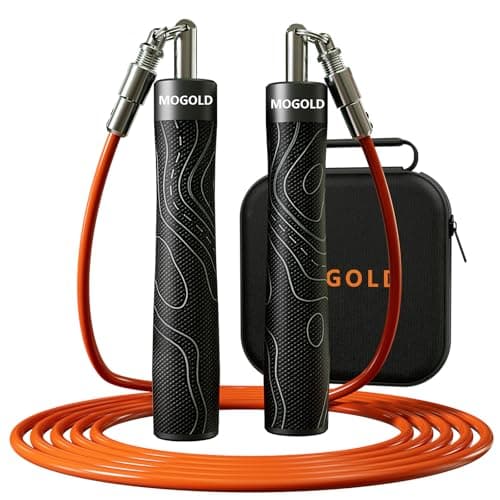 Mogold Mogold Adjustable Weighted Jump Rope (PU leather handles, quick-release)