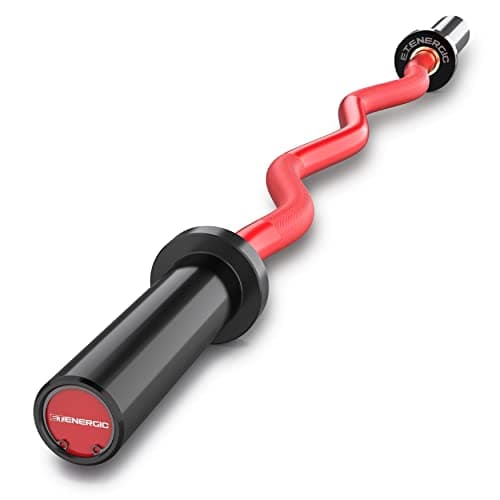 E.T.ENERGIC E.T.ENERGIC 47" Olympic EZ Curl Bar (Red & Black)