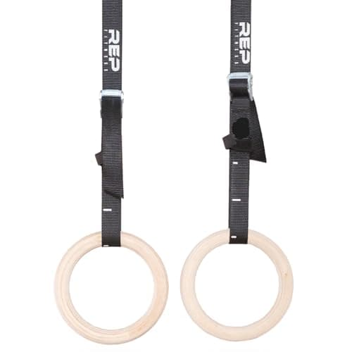 REP Fitness — REP Fitness Wood Gymnastic Rings (Numbered Straps)