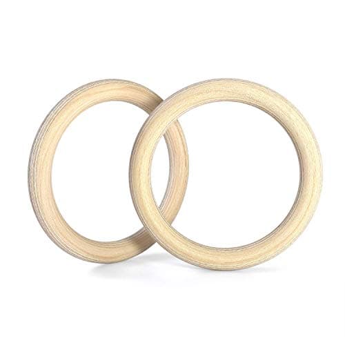 Double Circle Double Circle Wood Gymnastic Rings (32mm, Rings Only)