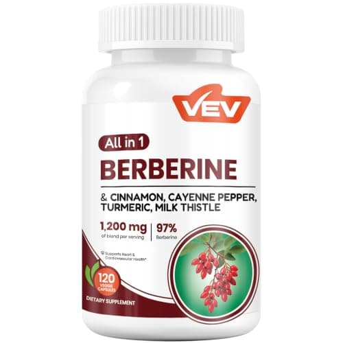VEV Berberine with Cinnamon, Cayenne, Turmeric & Milk Thistle (120 capsules)