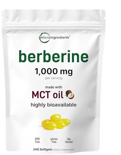 Micro Ingredients Berberine 1000 mg with MCT Oil (240 softgels)