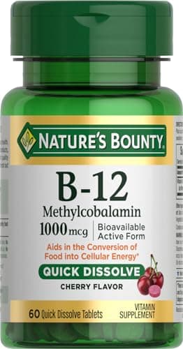 Nature's Bounty Vitamin B-12 1000 mcg Quick Dissolve, Cherry (60 count)