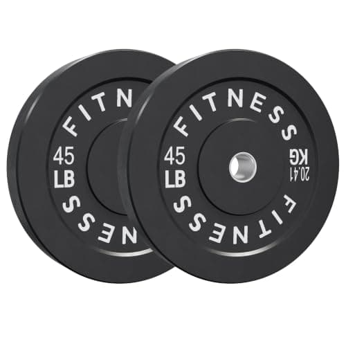 HulkFit HulkFit Olympic Rubber Bumper Plates (45 lb pair, black)