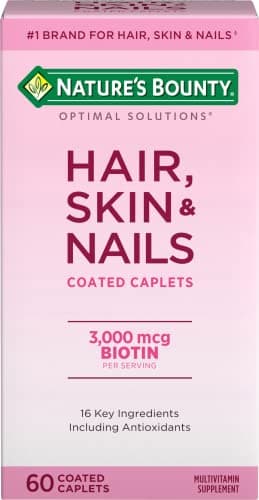 Nature's Bounty Optimal Solutions Hair, Skin & Nails Formula with 3,000 mcg Biotin (20 servings)