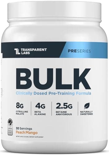 Transparent Labs Bulk Pre-Workout (Peach Mango, 30 servings)