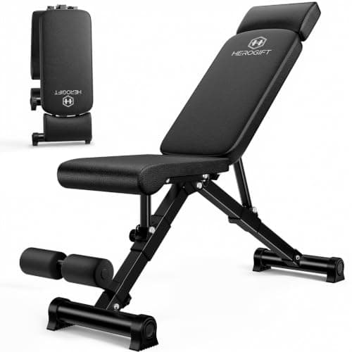 HEROGIFT HEROGIFT Adjustable Weight Bench with Headrest