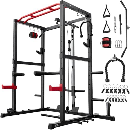 SPORTSROYALS — SPORTSROYALS Power Cage with LAT Pulldown (1200 lb)