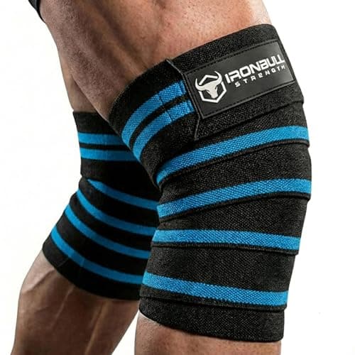 Generic (heavy elastic) 80-inch Heavy Elastic Knee Wraps (Black/Blue)