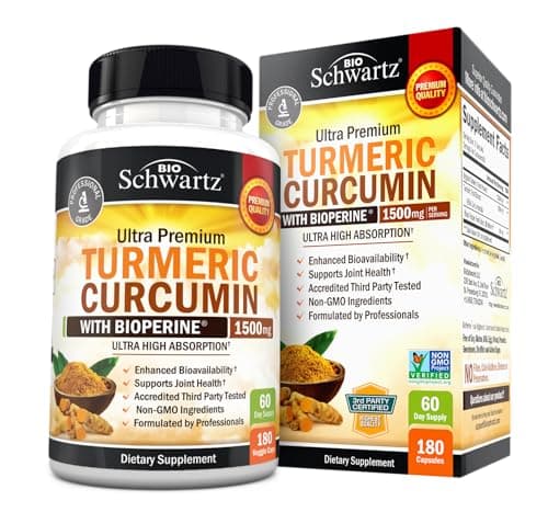 BioSchwartz Turmeric Curcumin 1500 mg with BioPerine & 95% Curcuminoids (180 capsules)
