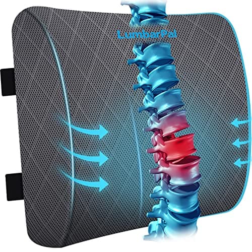 Generic memory-foam lumbar cushion Memory-Foam Lumbar Support Cushion (Grey)